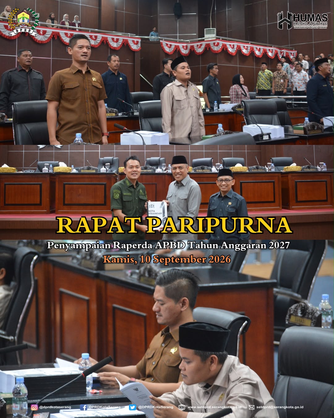 DPRD Kota Serang Gelar Rapat Paripurna Penyampaian Raperda APBD 2027